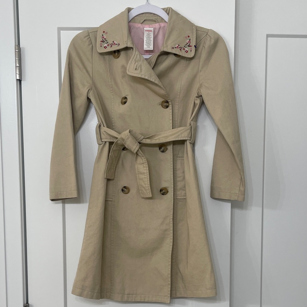 Gymboree Tan Kids Raincoat with Embroidery